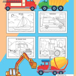 Kids Coloring Book for Girls and Boys with 50 Fun Illustrations of Cars