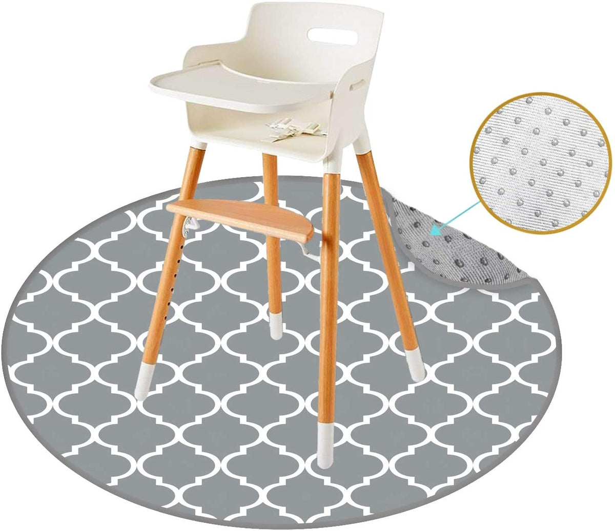 Splat Mats For Under High Chair (Round Lattice) ReignDrop