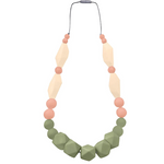Silicone Teething Necklace for Mom To Wear (Sage,Peach,Ivory)