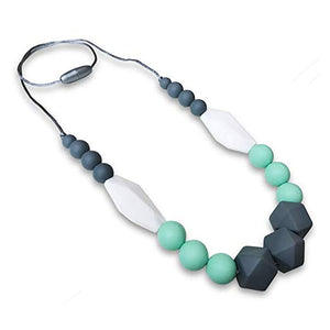 Silicone Necklace For Mom To Wear (Grey/Mint/White)