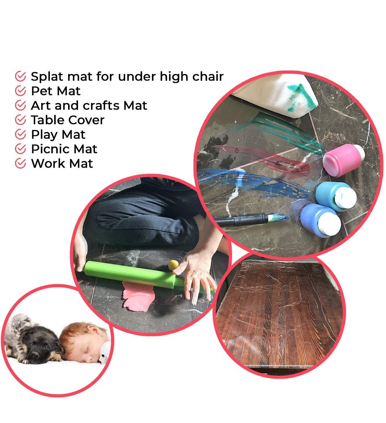 Splat Mat For Under High Chair (Plastic Round)