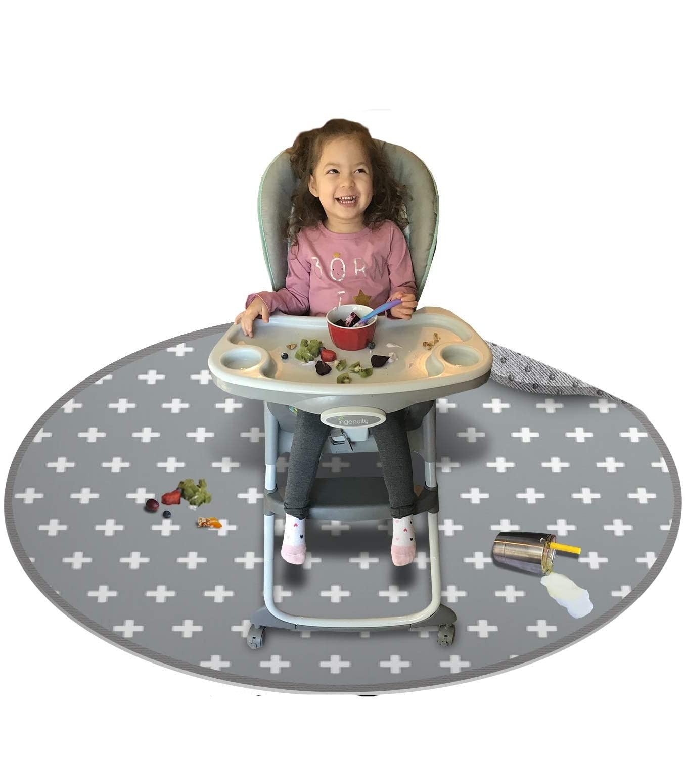 Splat Mats For Under High Chair (Round Plus Signs)