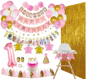 Baby Girl 1st Birthday Decorations Set – ReignDrop