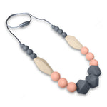 Silicone Necklace For Mom To Wear (Grey/Peach/Ivory)