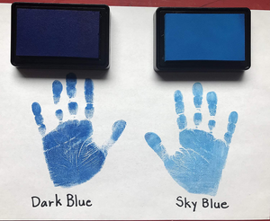 Ink Pad, H: 2 cm, size 9x6 cm, sky blue, 1 pc