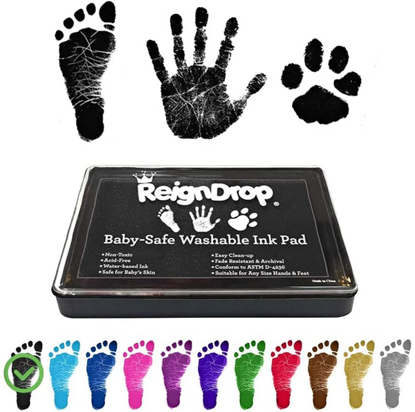 Baby Footprint Ink Pad, Baby Ink Pad Lasting Memories With Paper For Pets  Red Ink 